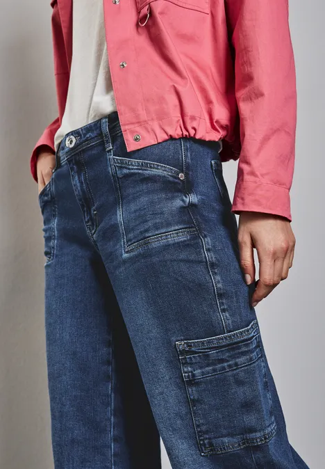 Cargo look jeans Medium Blue Washed