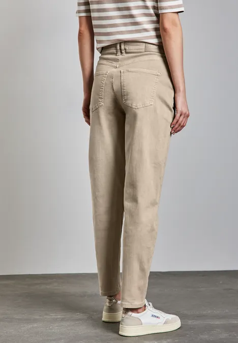 Jeans im Casual Fit Beige Washed