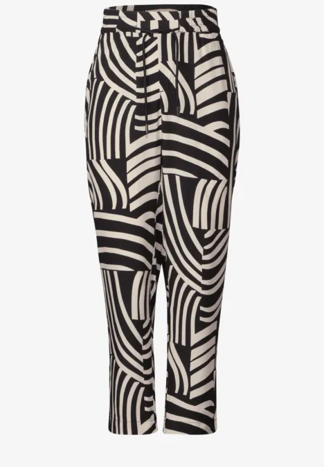 Gemusterte Hose Black