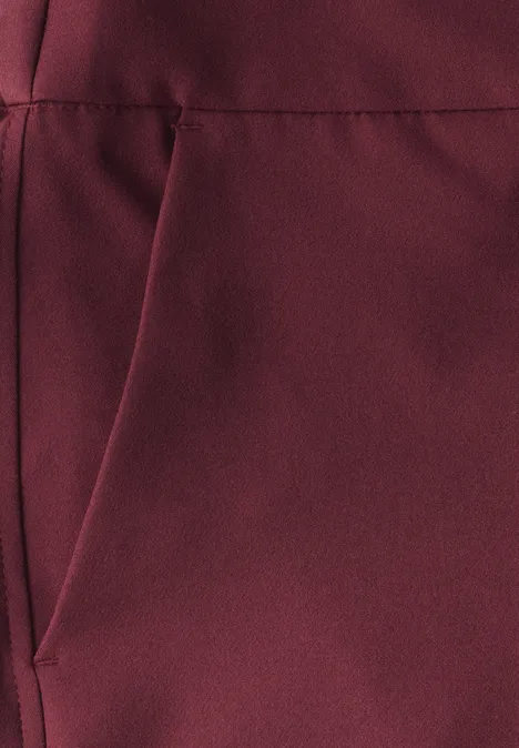 Wide Leg Twill Hose dark cherry red