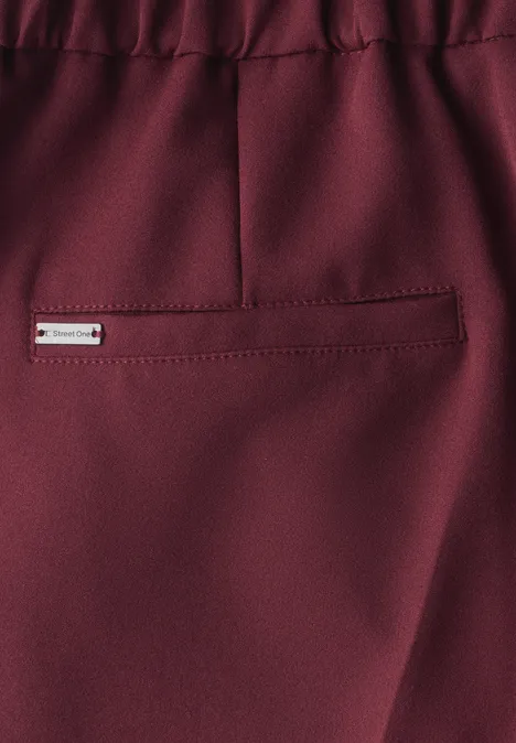 Wide Leg Twill Hose dark cherry red