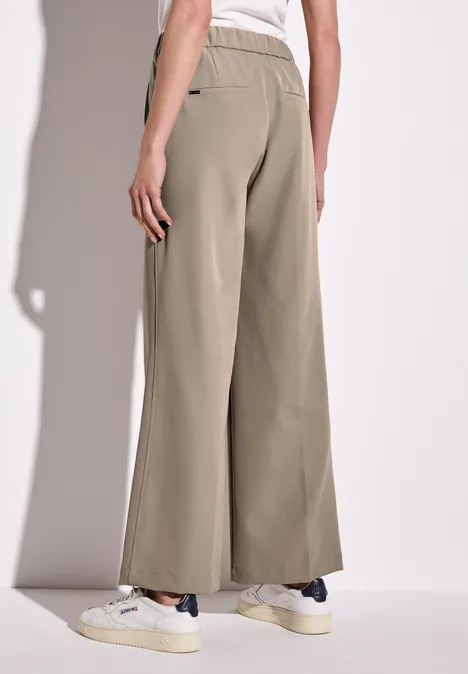 Wide Leg Twill Hose buff grey