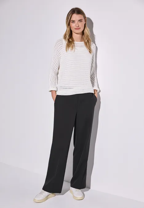 Straight Leg Twill Hose Black
