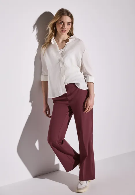 Straight Leg Twill Hose dark cherry red
