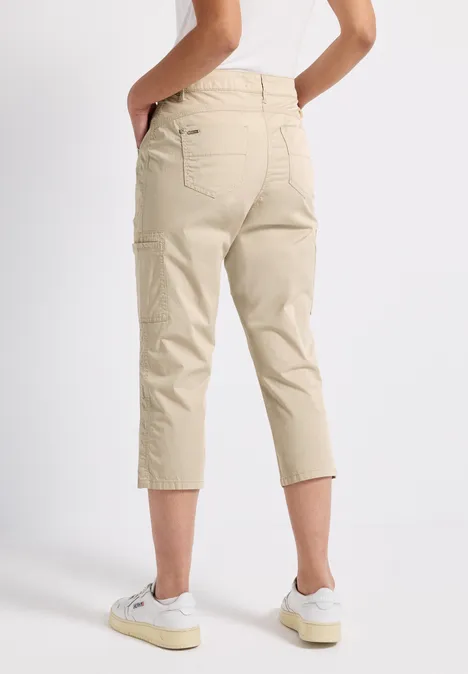 3/4 Satin Hose mit Taschen barley beige