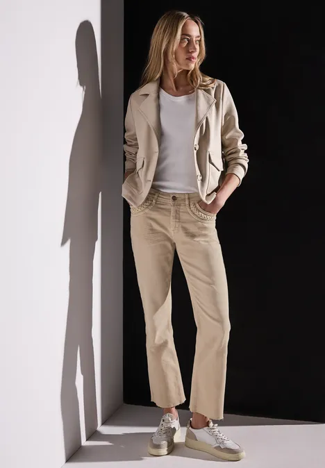 Flared Leg Jeans Barely Beige