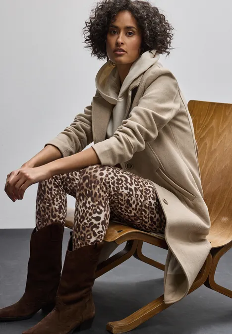 Legging met leopatroon creamy brown