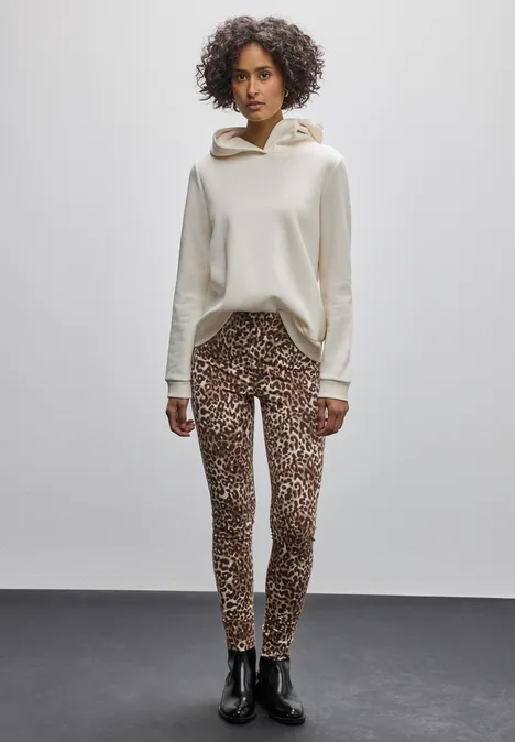 Legging met leopatroon creamy brown