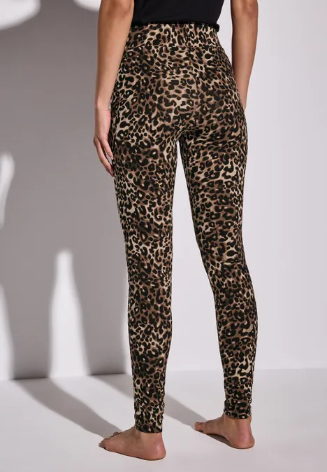 Leggings mit Leo-Muster cub brown