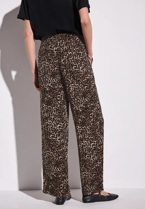 Wide Leg Leo-Hose cub brown