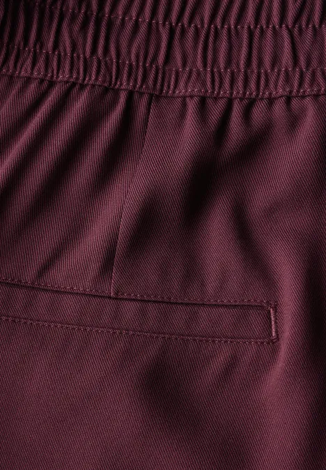Wide Leg Twill Hose dark cherry red