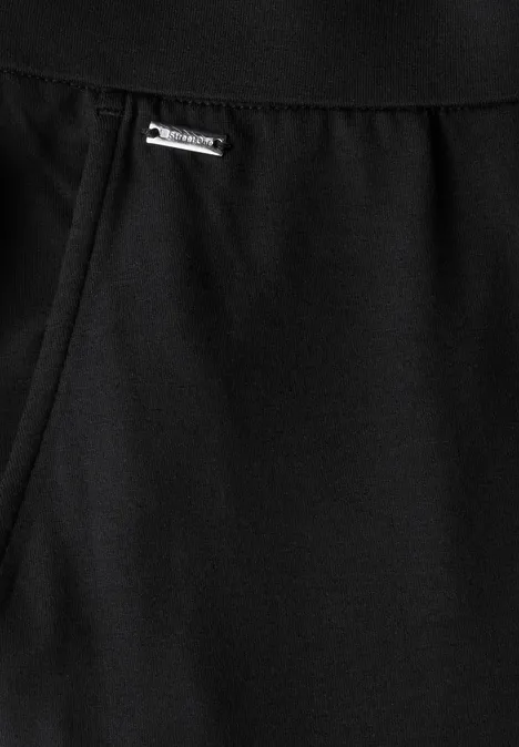 Wide Leg Jersey-Hose Black