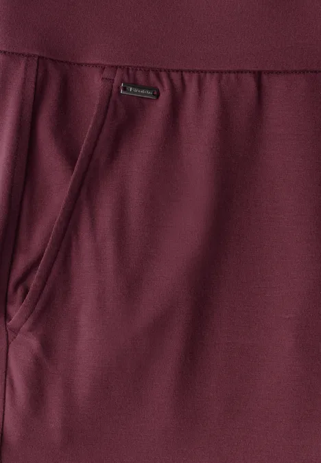 Wide Leg Jersey-Hose dark cherry red