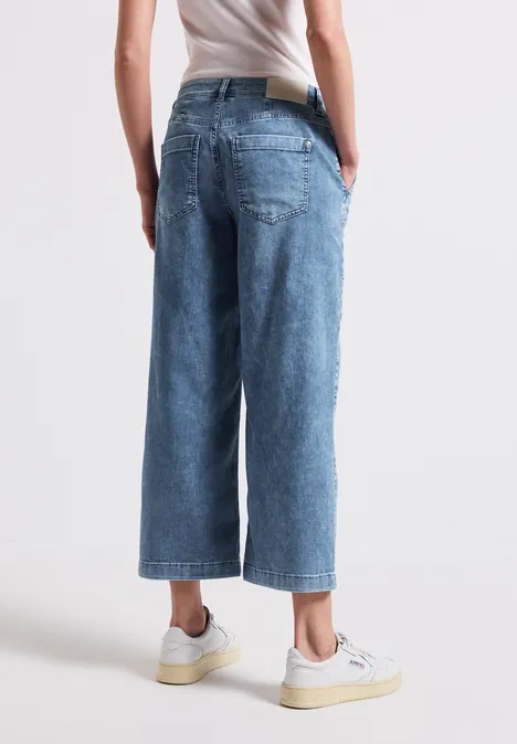 Wide Leg Jeans Medium Blue Random