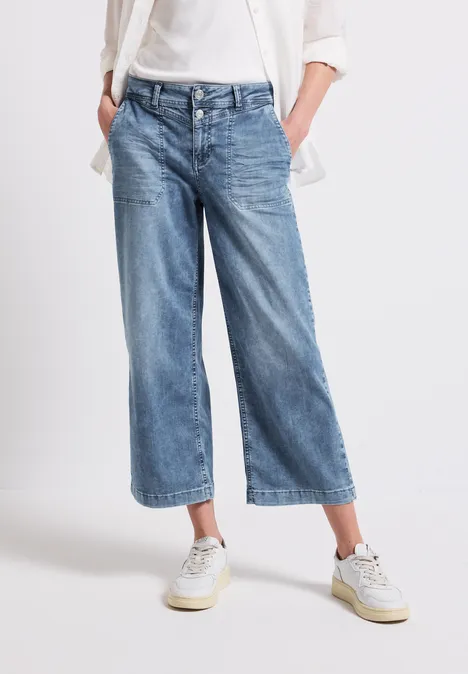 Wide Leg Jeans Medium Blue Random