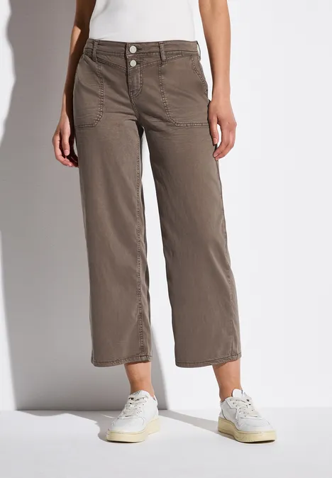 Wide Leg Jeans Stone Brown washed