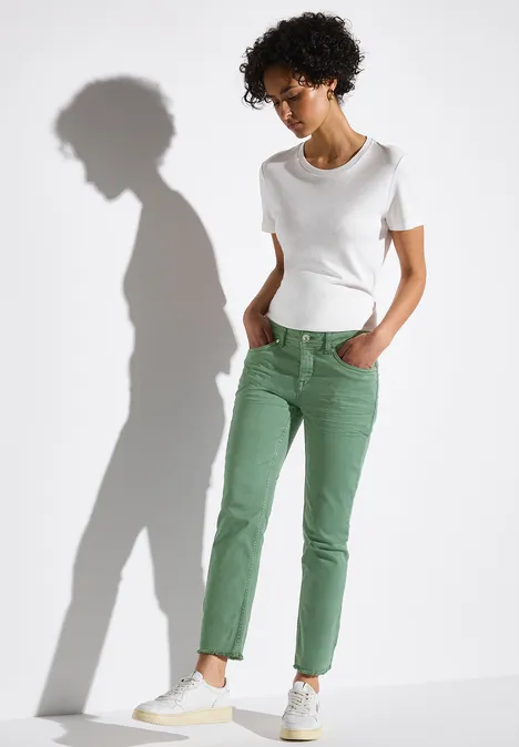 Straight Leg Jeans Peridot Green washed