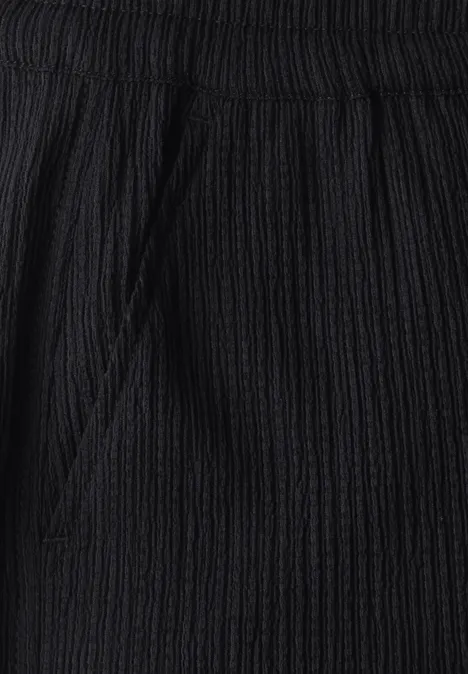 Wide Leg Hose mit Struktur Black