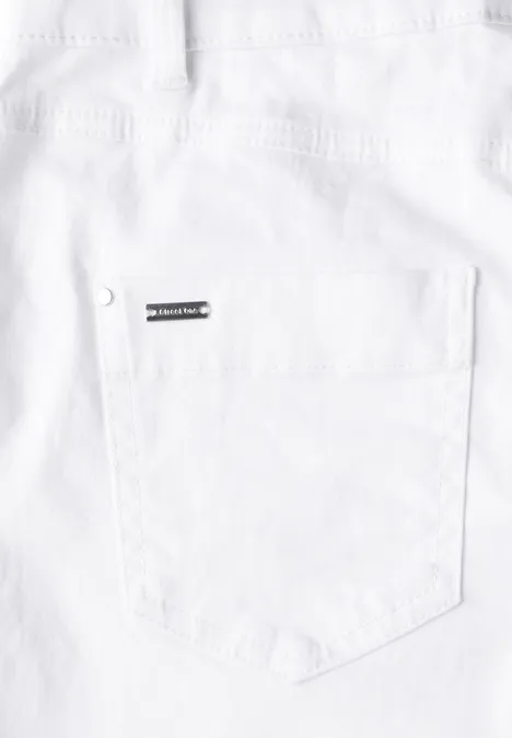 Satin-Hose im Casual Fit White