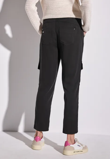 Paperbag Hose im Cargo-Look granite grey