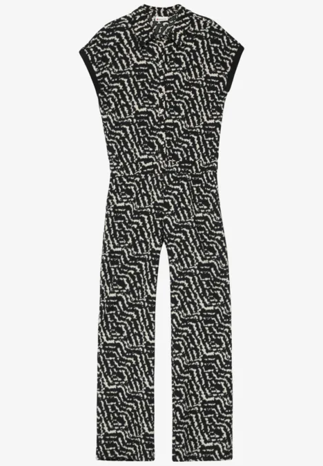 Gemusterter Jumpsuit Black