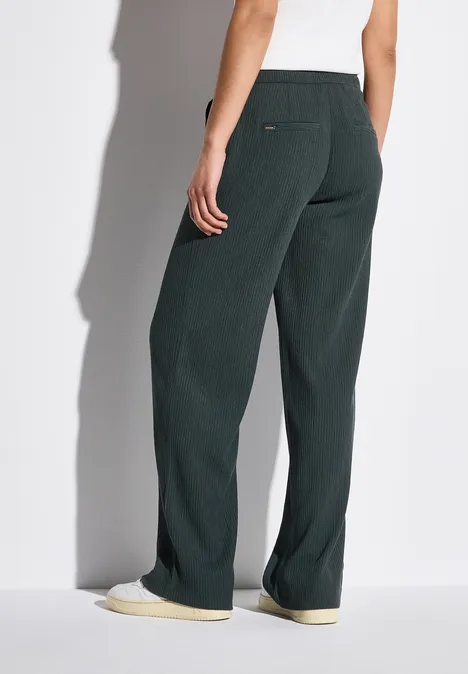 Wide Leg Hose mit Struktur marshy green