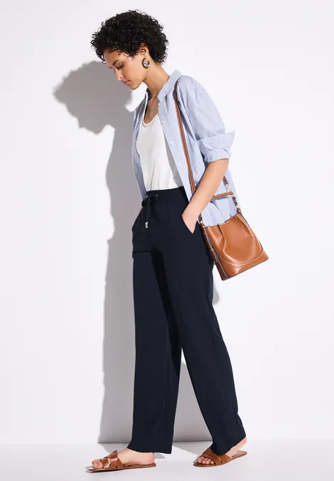 Wide Leg Hose deep blue