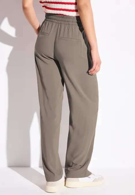Wide Leg Hose stone brown