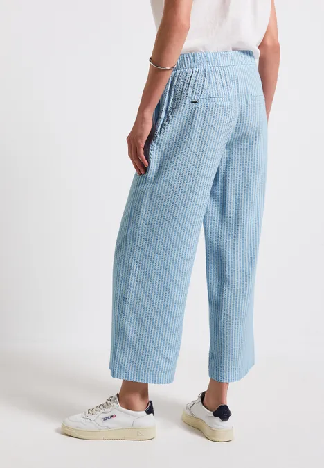 Gestreifte Seersucker Hose original blue