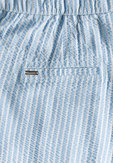 Gestreifte Seersucker Hose original blue
