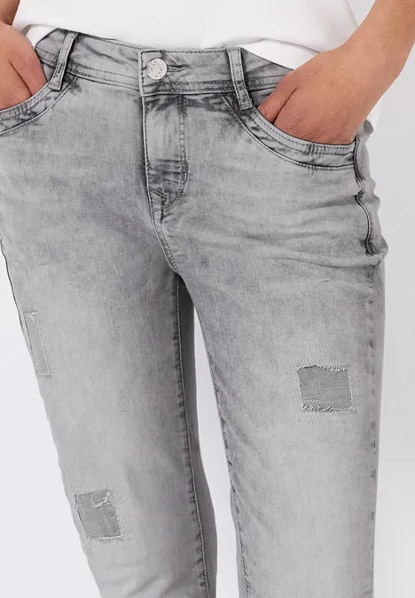 Jeans im Destroyed-Look Light Grey Destroy Wash