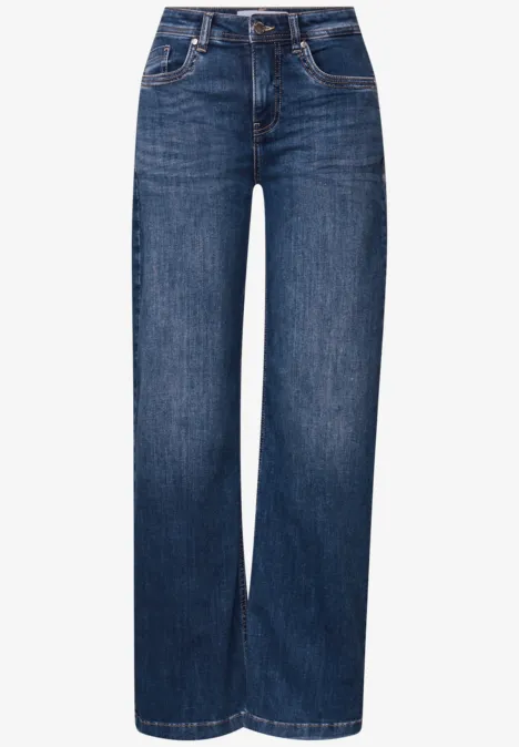 Wide Leg Jeans mid blue soft washed