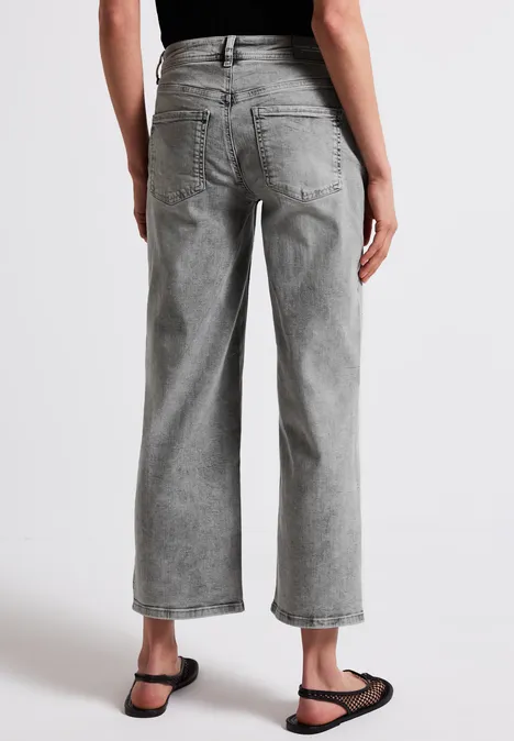 Jeans mit Schmucksteinen Light Grey Washed