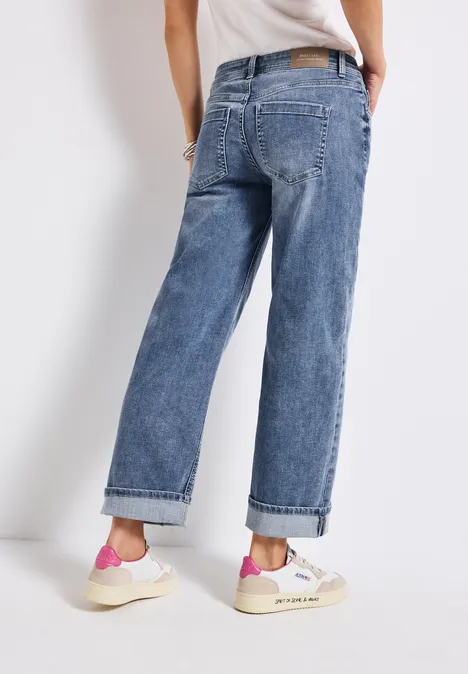 Straight Leg Jeans authentic mid blue washed