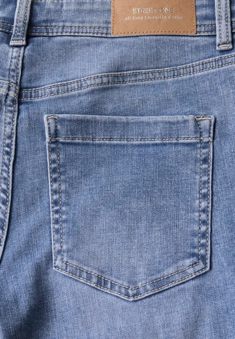 Straight Leg Jeans authentic mid blue washed