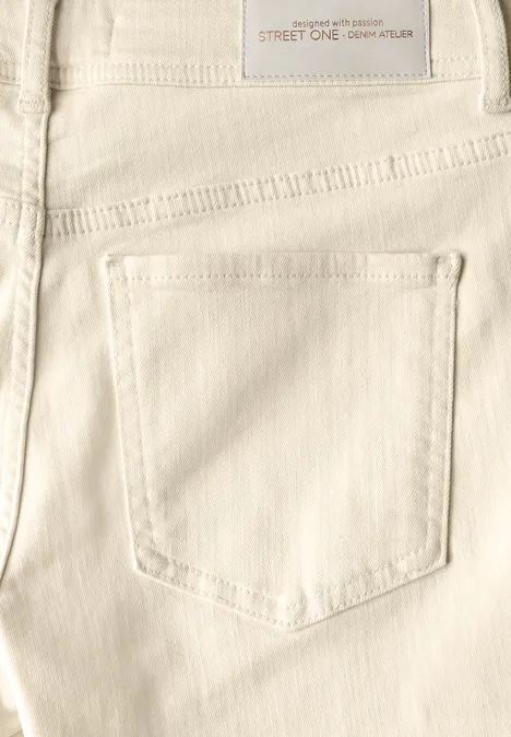 Wide Leg Jeans Ecru Washed