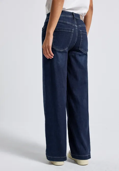 Wide Leg Jeans deep indigo soft washed