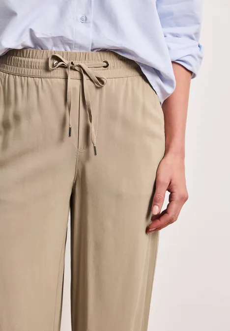 Broeken met wijde pijpen safari beige