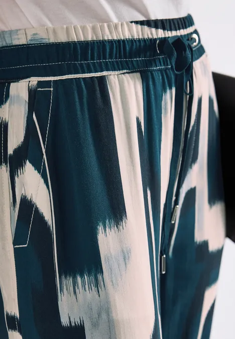 Ikat Wide Leg Hose tide blue