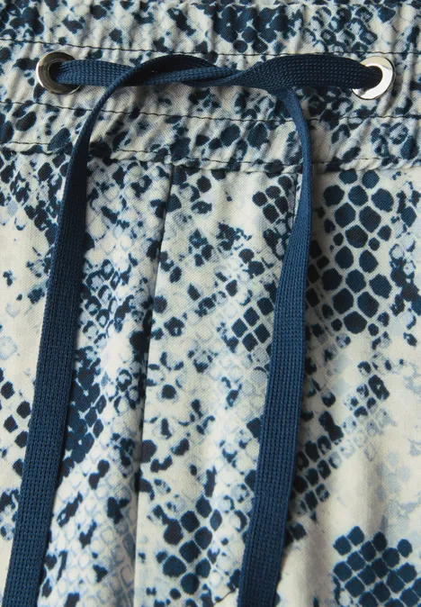 Snake Print Wide Leg Hose arona blue
