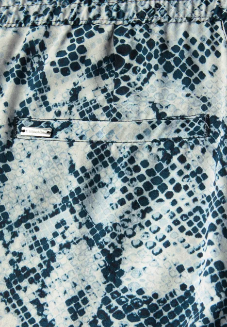 Snake Print Wide Leg Hose arona blue