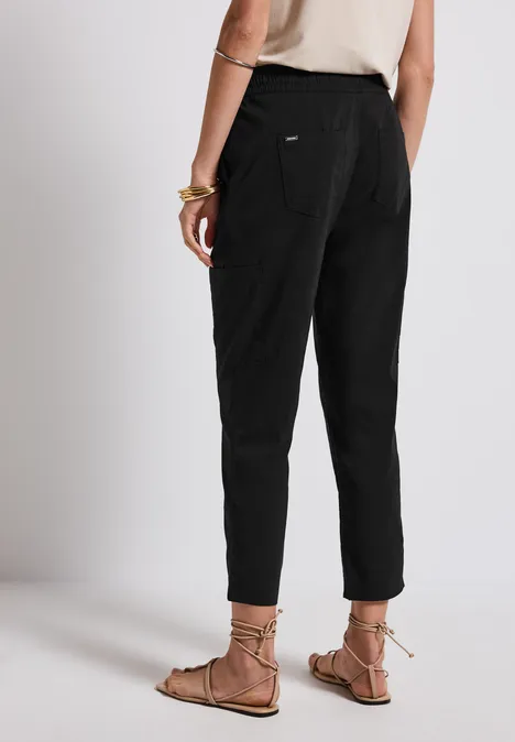 Loose Fit Hose mit Taschen Black