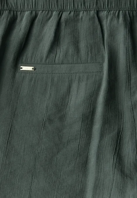 Wide Leg Strukturhose mid green