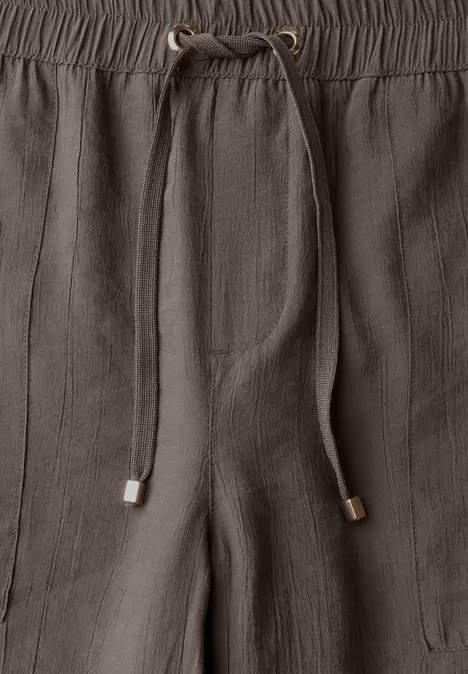 Wide Leg Strukturhose nomad brown