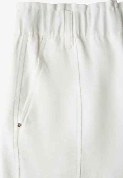 Paperbag Hose im Casual Fit off white