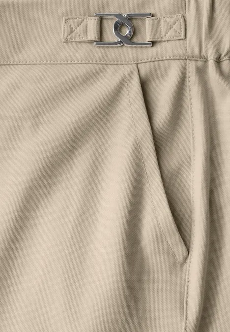 Straight Leg Piqué Hose coastal beige