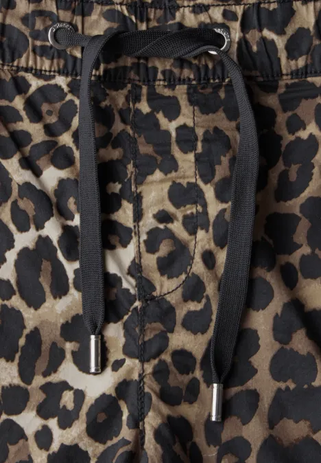 Paperbag Hose mit Leo-Muster Black