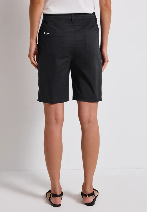 Bermuda mit String-Detail Black
