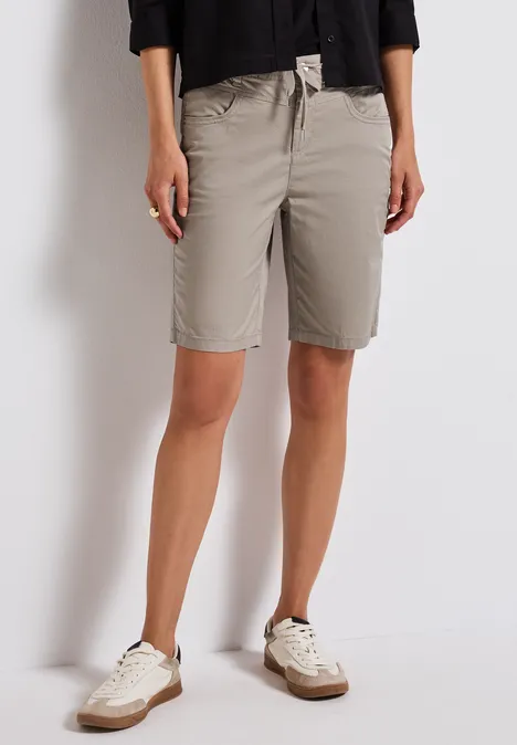 Bermuda mit String-Detail tumbled beige
