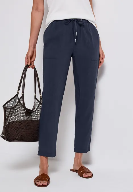 Loose Fit Hose mit Struktur deep blue